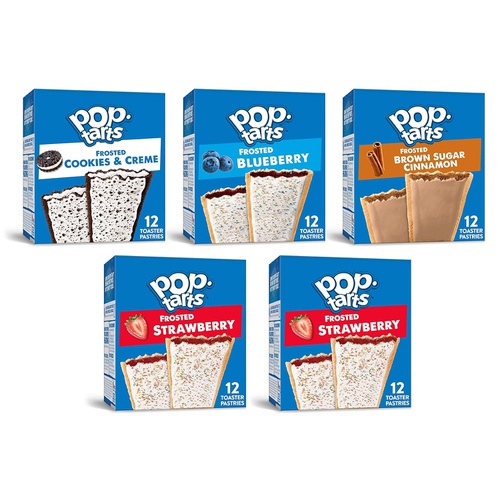  Pop-Tarts, Breakfast Toaster Pastries, Variety Pack, 6.3lb Case (60 Count) & Breakfast Toaster Pastries, Variety Pack, Proudly Baked In the USA, 54.1oz Box (1 Pack 32Count)