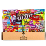 Premium Penguin Bite Sized Candy Care Package - (50 count) A Sampler of Skittles, Sour Patch Kids, Starburst, M&Ms, Twizzlers, Airheads, and More! Great for Movie Night, Sleepovers, and Goodie Bag