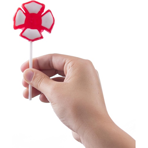  Prextex Firefighter Themed Lollipops Fire Shaped Suckers Pack of 8 Pops for Fireman Birthday Party Favor or Parties Decoration