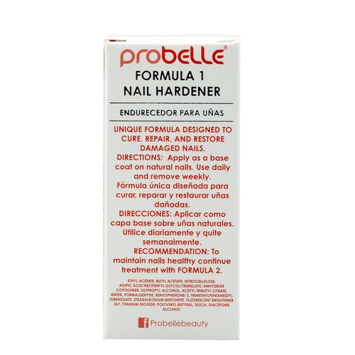  Probelle Nail Hardener Formula 1 - Grows and Restores thin, cracking, and peeling nails .5 fl oz/ 15 mL