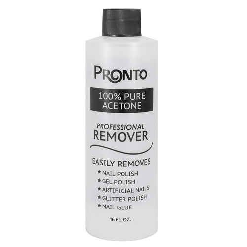  Pronto 100% Pure Acetone - Quick, Professional Nail Polish Remover - for Natural, Gel, Acrylic, Sculptured Nails (8 FL. OZ.)