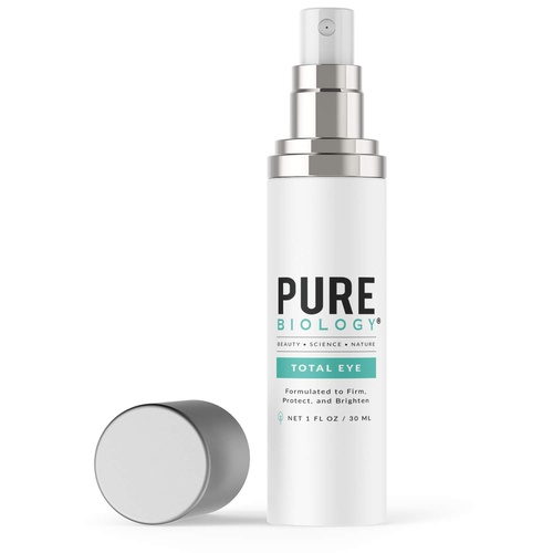  Pure Biology Premium Total Eye Cream Serum - Anti Aging Vitamin C, E & Hyaluronic Acid Reduce Dark Circles, Puffiness, Under Eye Bags, Wrinkles & Fine Lines for Men & Women (1 oz)