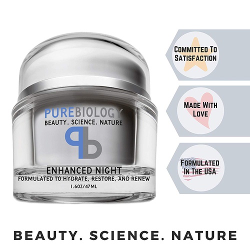  Pure Biology Night Cream Face Moisturizer with Retinol, Hyaluronic Acid & Breakthrough Anti Aging, Anti Wrinkle Complexes  Face & Neck Skin Care for Men & Women, All Skin Types