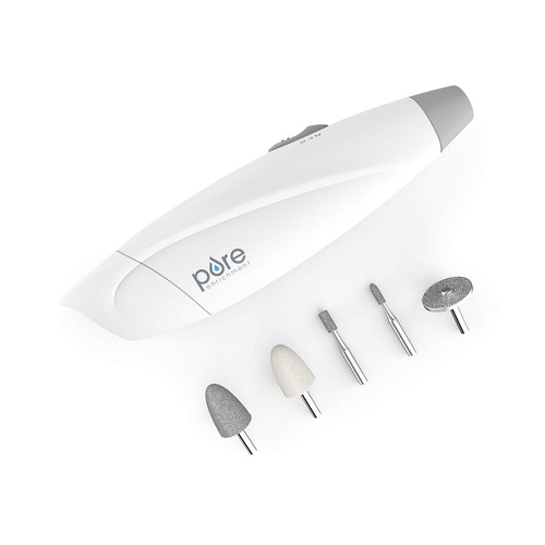  Pure Enrichment PureNails Express Cordless Manicure and Pedicure System - Portable, Battery-Powered Nail File with 5 Interchangeable Attachments, 2 Speeds and Storage Bag - Ideal f