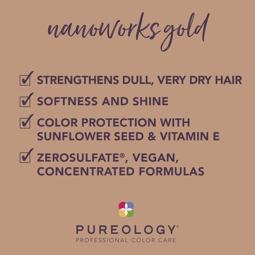  Pureology Nano Works Gold Cleansing Shampoo | Youth-Renewing Formula for Color Treated Hair | Sulfate-Free | Vegan