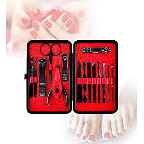  QLNE Nail Clippers Sets High Precisio Stainless Steel Nail Cutter Pedicure Kit Nail File Sharp Nail Scissors and Clipper Manicure Pedicure Kit Fingernails & Toenails with Portable styli