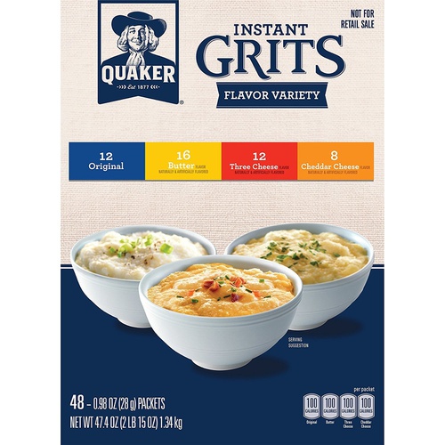  Quaker Instant Grits, Butter Flavor, Breakfast Cereal (Pack of 12)