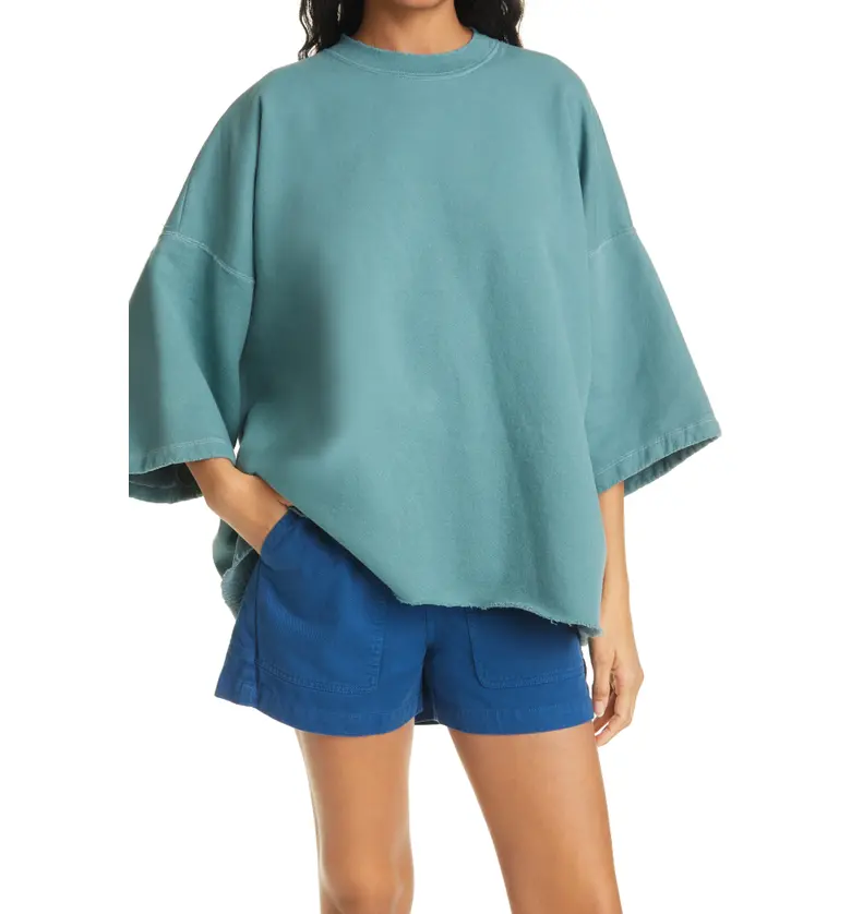 Rachel Comey Fondly Batwing Sleeve Cotton Blend Sweatshirt_JUNIPER