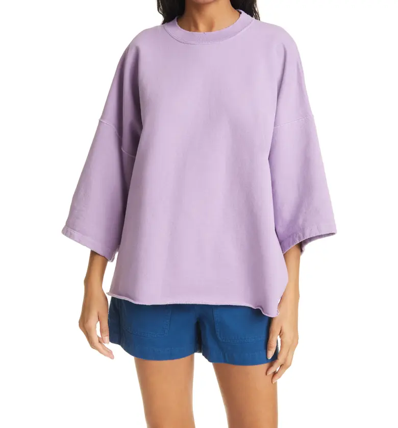 Rachel Comey Fondly Batwing Sleeve Cotton Blend Sweatshirt_LAVENDER