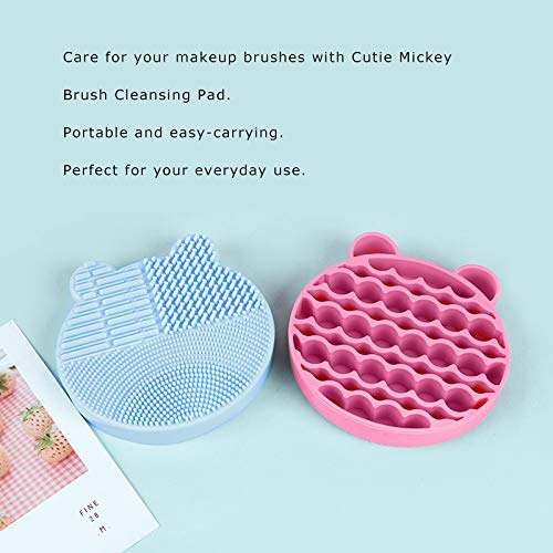  RANCAI Makeup Brush Cleaning Mat for Washing Brush Silicone Srubber Pad for Drying Rack Cosmetic Clean Tools, 1 Pack (pink)