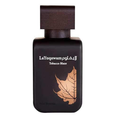  RASASI La Yuqawam Tobacco Blaze for Men EDP - Eau De Parfum 75ML (2.5 oz) | Irresistible Pour Homme Spray | Masculine Oudh Woody patchouli, leather | Signature Arabian Perfumery | by RASA