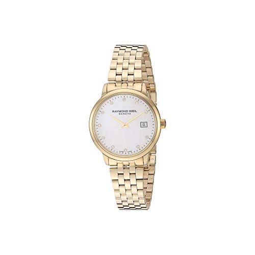  RAYMOND WEIL Womens Toccata Two Tone Swiss Quartz Stainless Steel with Yellow Gold Pvd Plating Strap, Multicolor, 12.7 Casual Watch (Model: 5985-P-97081)
