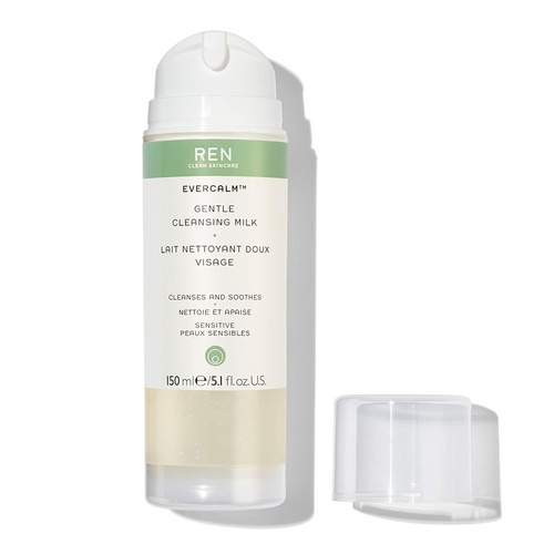  REN Clean Skincare - Evercalm Gentle Cleansing Milk - Natural, Gentle Cleanser for Sensitive Skin - Makeup Melting Cleanser for Face and Neck, 5.1 Fl Oz