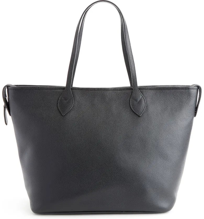 ROYCE New York Leather Tote with Wristlet_BLACK