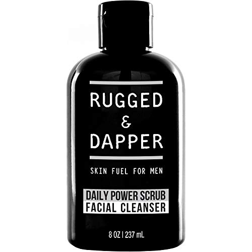  RUGGED & DAPPER Daily Power Scrub Face Wash + Exfoliating Facial Cleanser for Men | Organic & Non-Toxic Skincare - 8 Oz