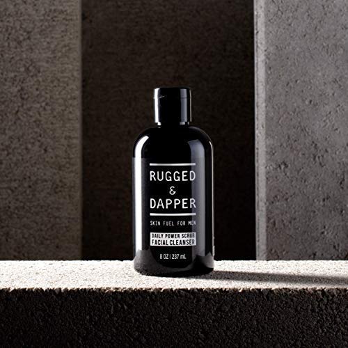  RUGGED & DAPPER Daily Power Scrub Face Wash + Exfoliating Facial Cleanser for Men | Organic & Non-Toxic Skincare - 8 Oz