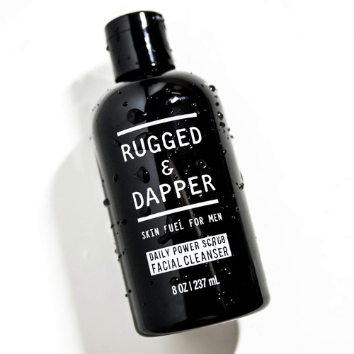  RUGGED & DAPPER Daily Power Scrub Face Wash + Exfoliating Facial Cleanser for Men | Organic & Non-Toxic Skincare - 8 Oz