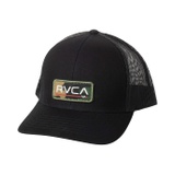 RVCA Mens Adjustable Snapback Curved Brim Trucker Hat