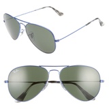 Ray-Ban Standard Original 58mm Aviator Sunglasses_TRANSPARENT BLUE/ GREEN SOLID