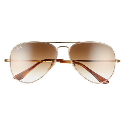 레이벤 Ray-Ban 58mm Aviator Sunglasses_GOLD/ BROWN GRADIENT