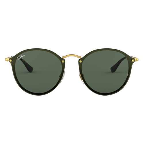 레이벤 Ray-Ban Blaze 59mm Round Sunglasses_GOLD/ GREEN