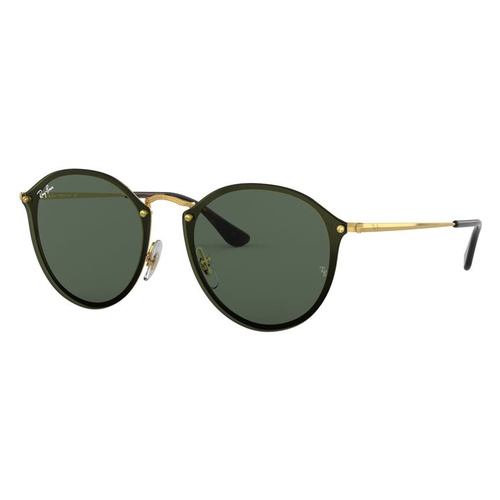 레이벤 Ray-Ban Blaze 59mm Round Sunglasses_GOLD/ GREEN