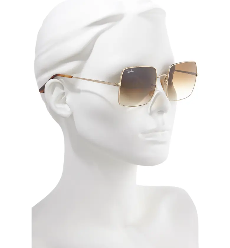 레이벤 Ray-Ban 54mm Square Sunglasses_GOLD / BROWN GRADIENT
