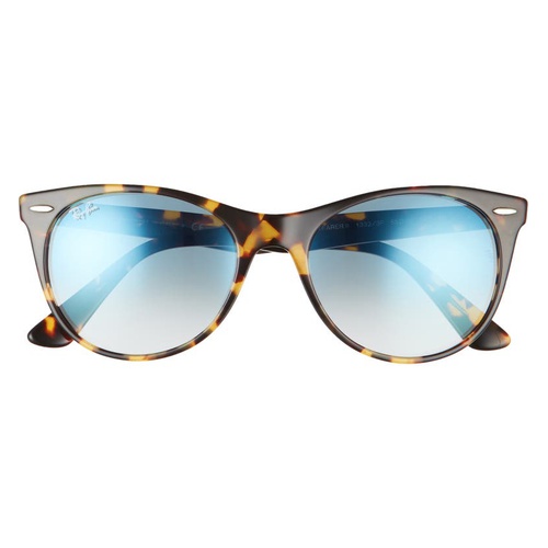 레이벤 Ray-Ban Phantos 55mm Round Sunglasses_YELLOW HAVANA/ CLEAR BLUE