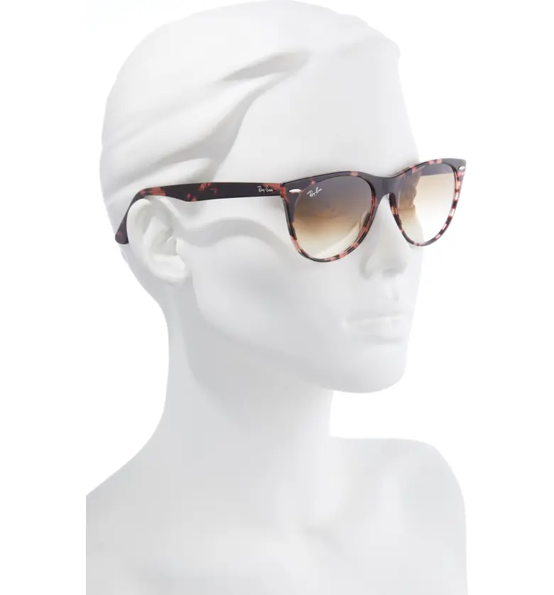 레이벤 Ray-Ban Phantos 55mm Round Sunglasses_PINK HAVANA/ CLEAR BROWN