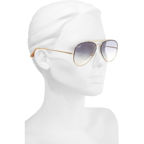 레이벤 Ray-Ban 61mm Gradient Lens Aviator Sunglasses_GOLD BLUE