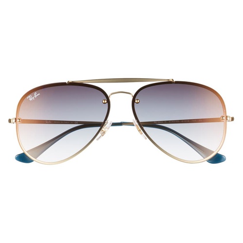 레이벤 Ray-Ban 61mm Gradient Lens Aviator Sunglasses_GOLD/ TRAN BLUE Gradient