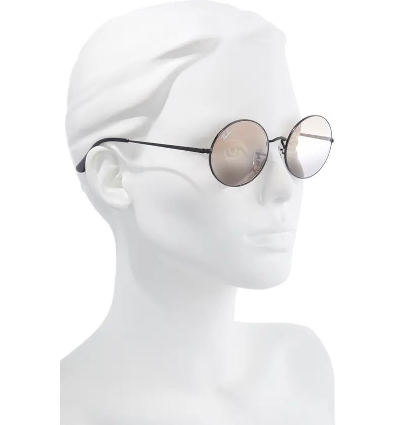 레이벤 Ray-Ban 54mm Gradient Round Sunglasses_BLACK/ PINK Gradient BROWN
