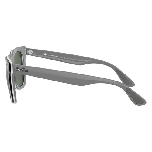 레이벤 Ray-Ban Jeffrey 51mm Square Sunglasses_BLACK/ WHITE/ GRAY/ DARK GREEN