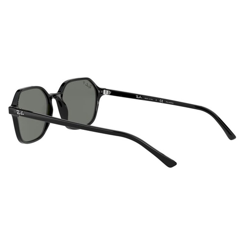 레이벤 Ray-Ban 51mm Polarized Square Sunglasses_SHINY BLACK/ GREEN