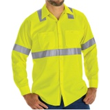 Red Kap Mens Hi-Visibility Short Sleeve Color Block Ripstop Work Shirt-Type R, Class 2