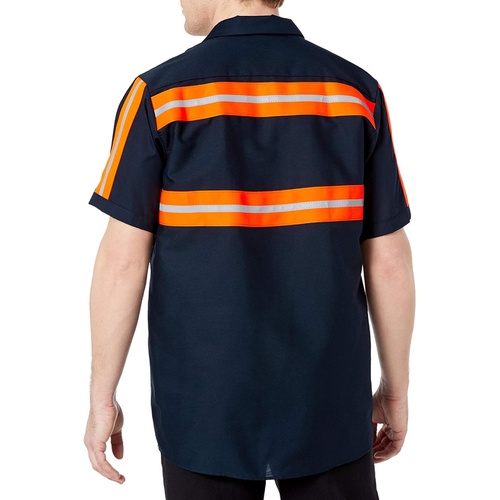  Red Kap Mens Enhanced Visibility Industrial Short Sleeve Work Shirt