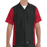 Red Kap Mens Crew Shirt, Navy/Grey, Short Sleeve X-Large Long