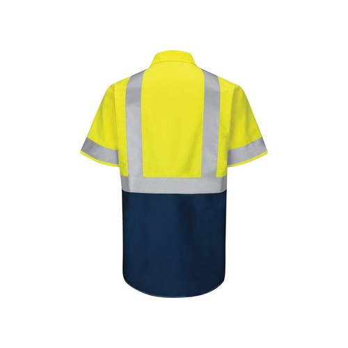  Red Kap Mens Hi-vis Ss Colorblock Ripstop Work Shirt-Type R, Class 2