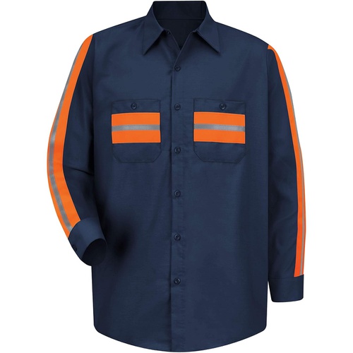  Red Kap Mens Industrial 2 Piece Lined Collar Work Shirt