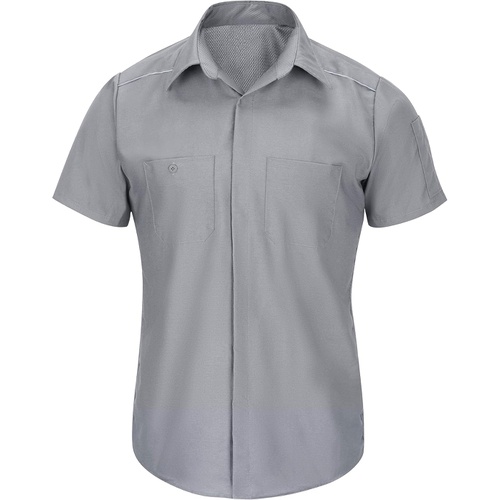  Red Kap Mens Short Sleeve Pro Airflow Work Shirt, Charcoal, XX-Large