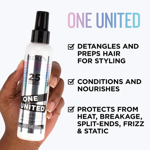  Redken One United All-In-One Leave-In Conditioner | Multi-Benefit Treatment | Heat Protectant Spray for Hair | All Hair Types | Paraben Free