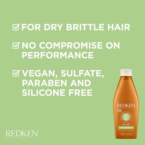  Redken Nature + Science All Soft Conditioner | For Dry Hair | Increases Manageability & Adds Shine | With Birch Sap | Vegan