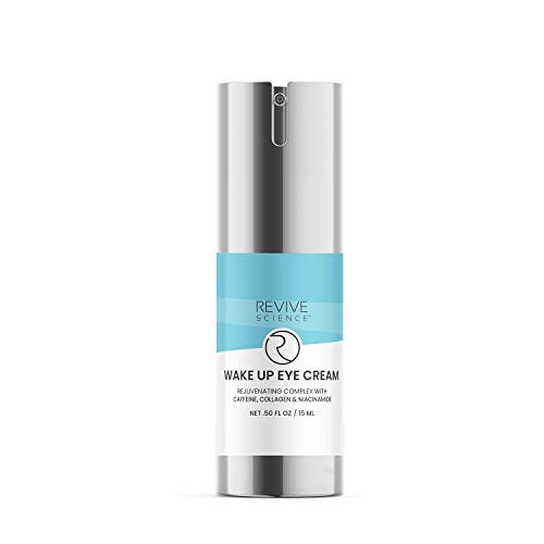  Revive Science Eye Cream with Collagen, Caffeine, Niacinamide for Dark Circles, Puffiness, Wrinkles, Fine Lines, Under Eye, Bags - Anti aging Eye Serum for Men & Women (15 ML)