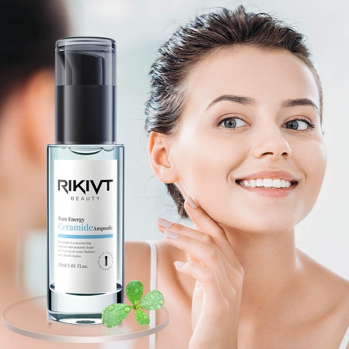  Rikivt Face Serum, Ceramide Ampoule, Highly Concentrated Ultimate Hydrating Facial Serum for Dry and Rough Skin, Moisture-Locking, Reduced Wrinkles 1.01 fl oz