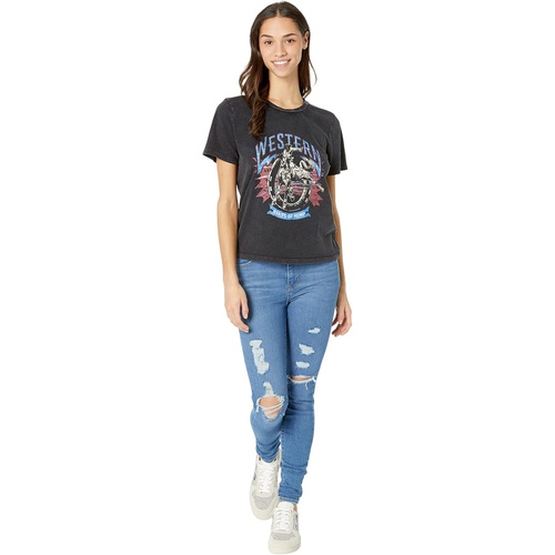  Rock and Roll Cowgirl Boyfriend Style Tee with Western Rider Graphic 49T3227