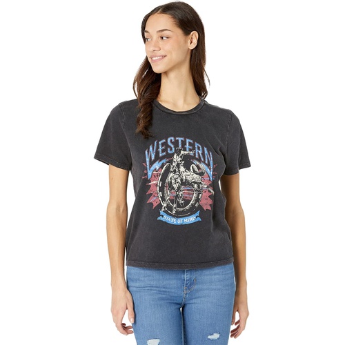  Rock and Roll Cowgirl Boyfriend Style Tee with Western Rider Graphic 49T3227