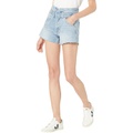 Rock and Roll Cowgirl High-Rise Belted Shorts in Light Wash RRWD68RZTL
