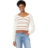 Rock and Roll Cowgirl Stripe Metallic V-Neck Sweater 46-2373
