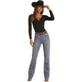 Rock and Roll Cowgirl Back Yoke Detail in Medium Vintage RRWD4HRZQ3