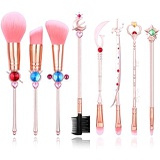 Rongji jewelry Magic Sakura Makeup Brushes Set - 8pcs Cosmetic Makeup Brush Set Professional Tool Kit Set Pink Drawstring Bag Included (Rose Gold)